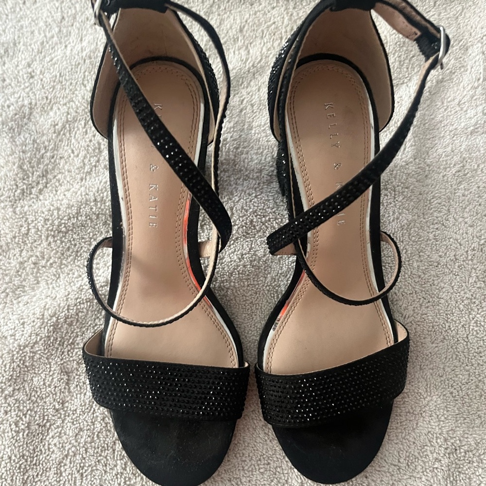 Kelly & Katie Black Strappy Heels